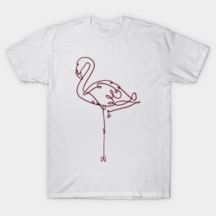 Flamingo Line Art T-Shirt